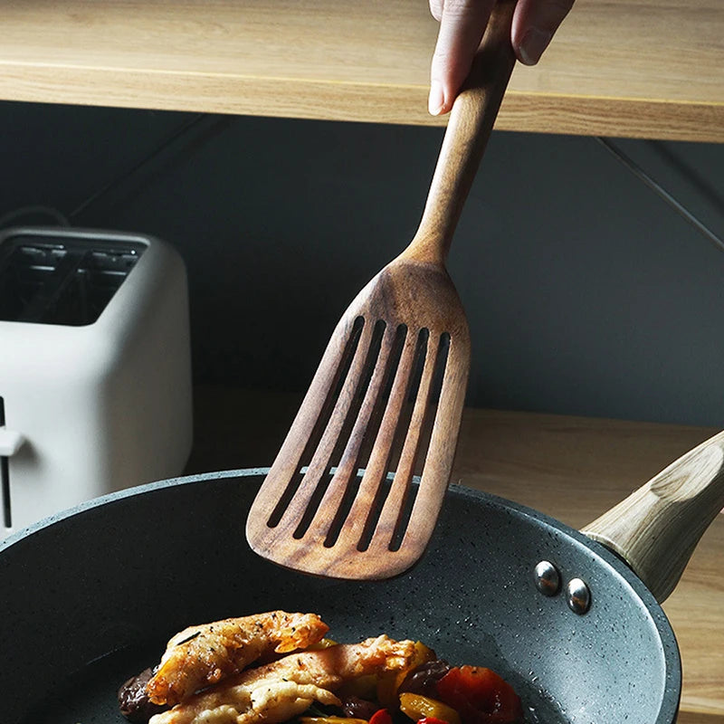 Teak Spatula Of Wooden Spatula Cooking Nonstick Cooking