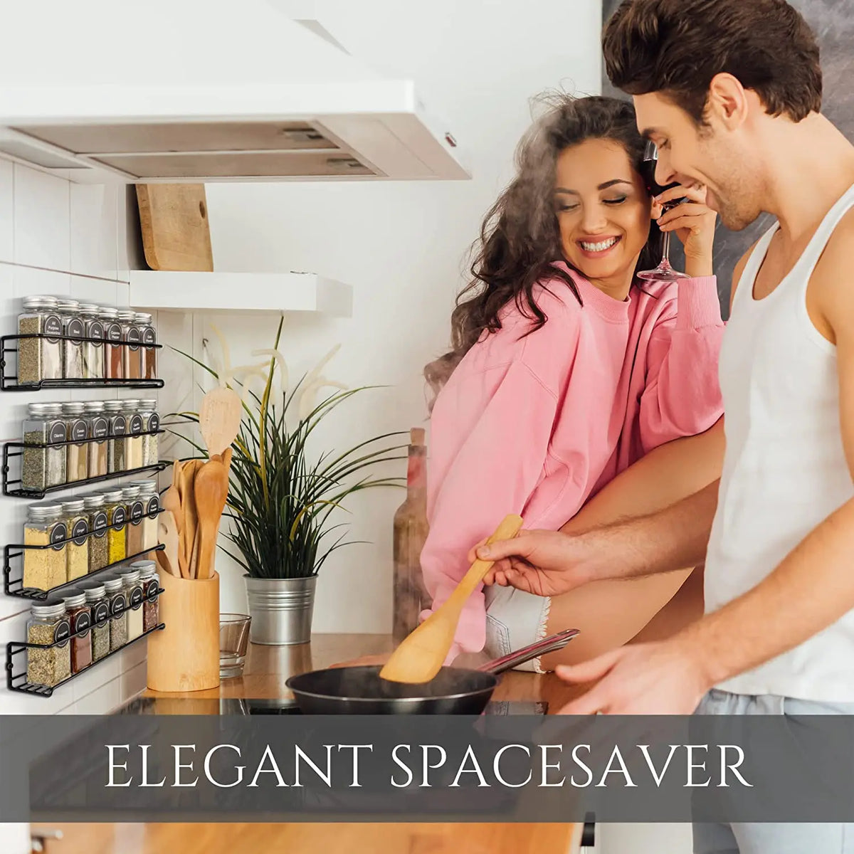 4/2pcs Spice Rack Organizer Wall Mount Storage Racks