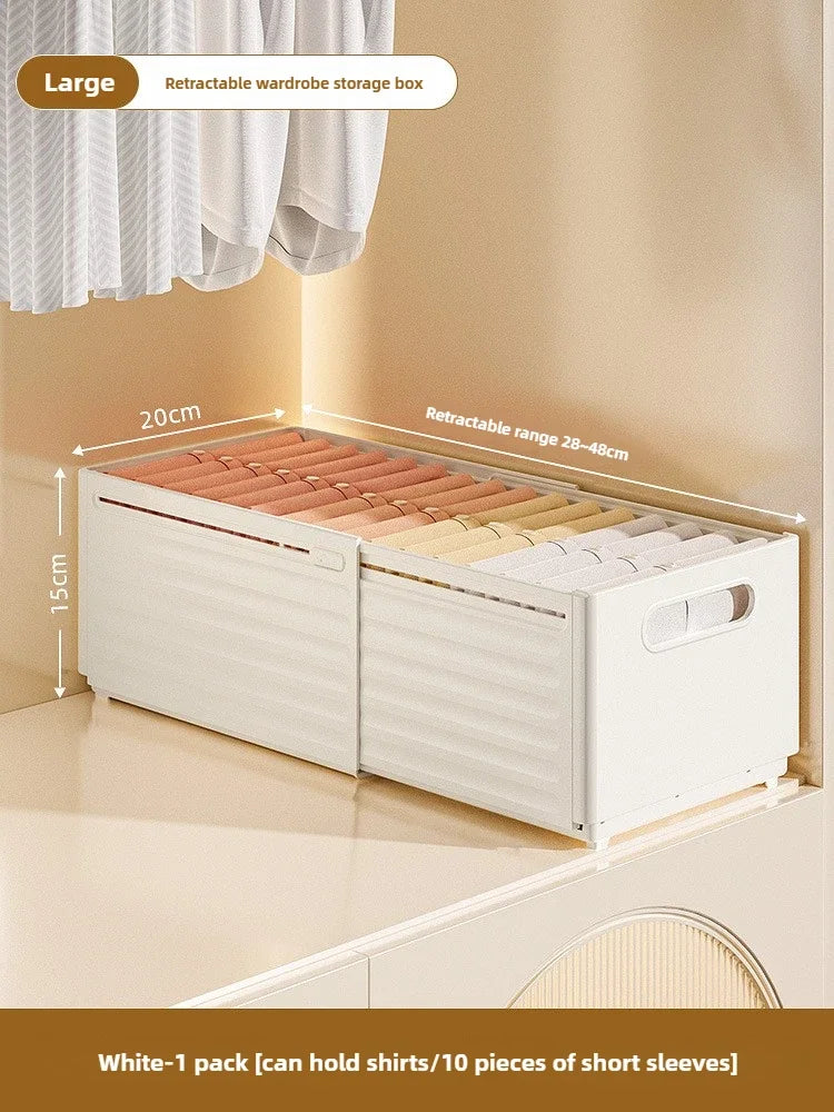 Adjustable Clothes Storage Box Closet Organizer Categorized