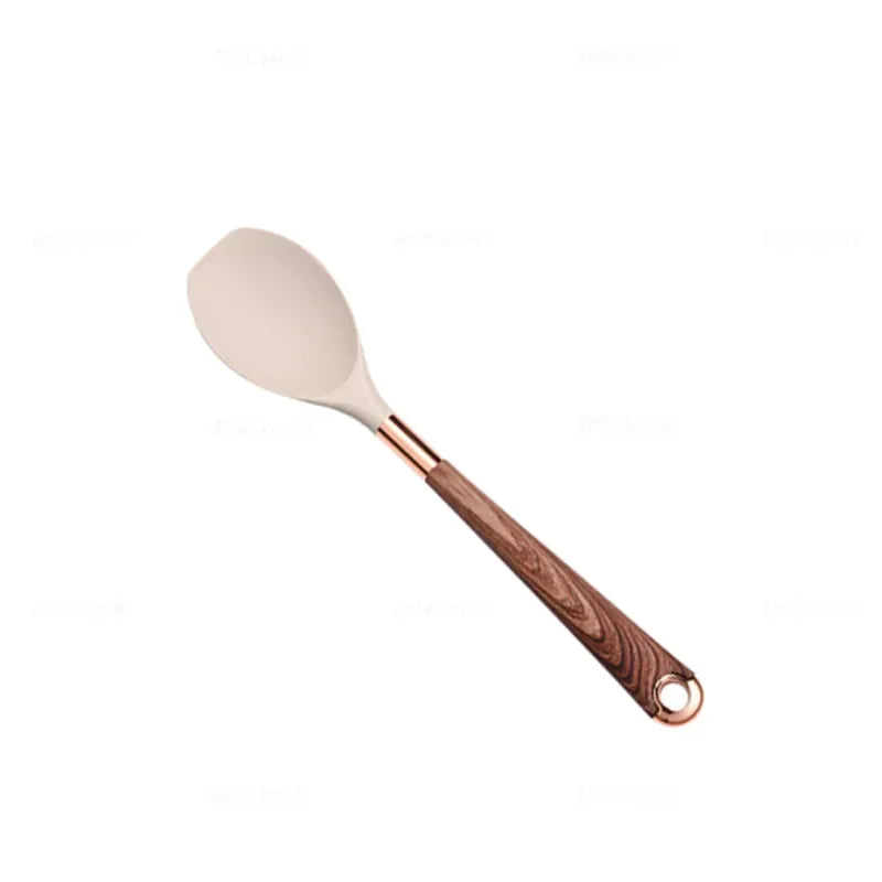 1-Pack Silicone Utensils Non-Stick Cooking Gold Plated Heat