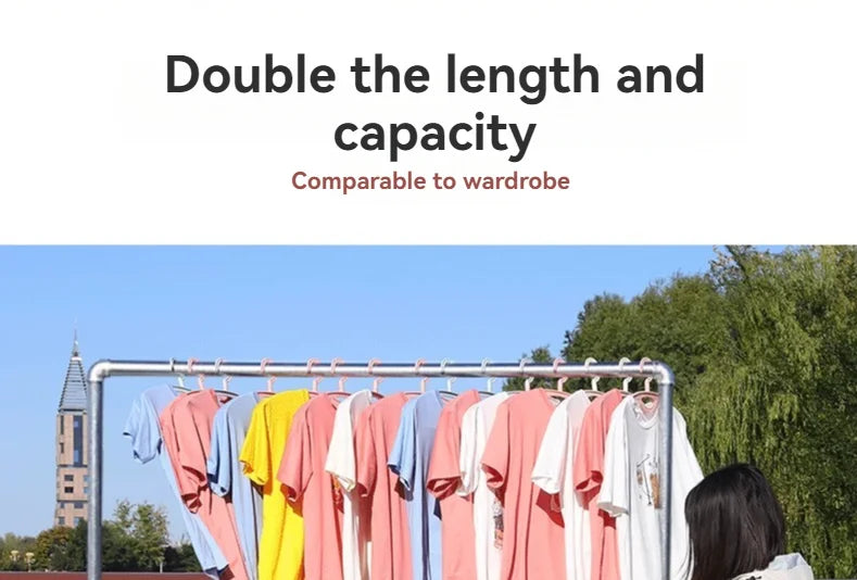 Floor Standing Clothes Rack Bedroom Hanging Clothes Rack