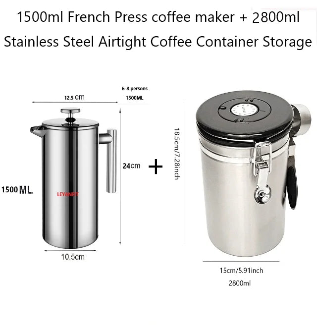 5l Coffee Maker French Press Stainless Steel Espresso