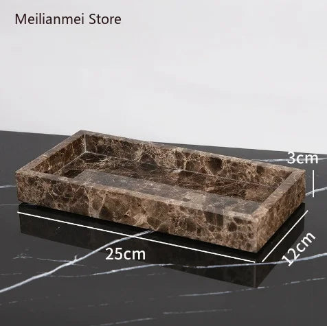 Dark Natural Marble Bathroom Brown Luxury Toothbrush Holder