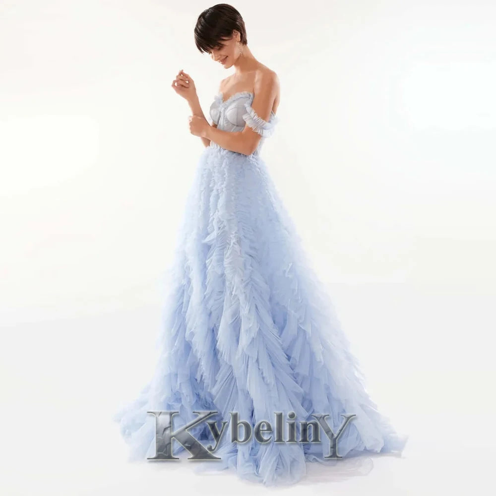 Kybeliny Graceful Evening Dresses Women Crytalsone-Shoulder