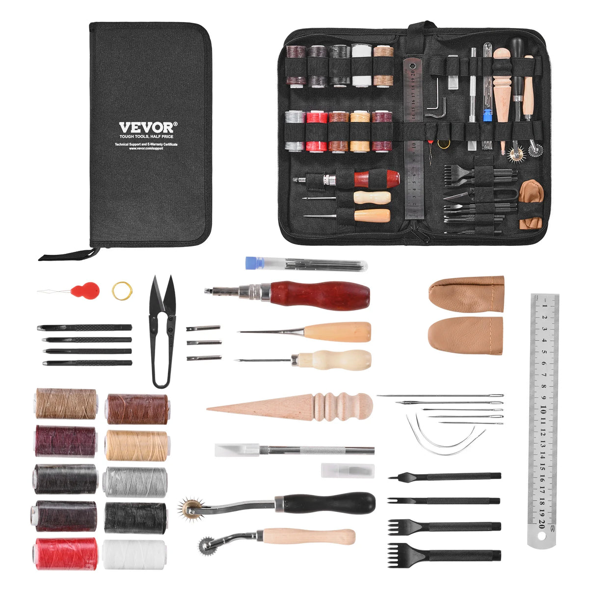Succebuy 38/59/61/72/92pcs Leather Working Kit Leather Craft