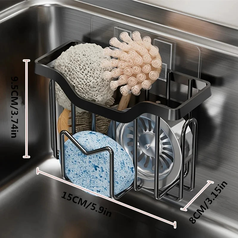 Sponge Holder Sink Adhesive Hook Rustproof Stainless Steel