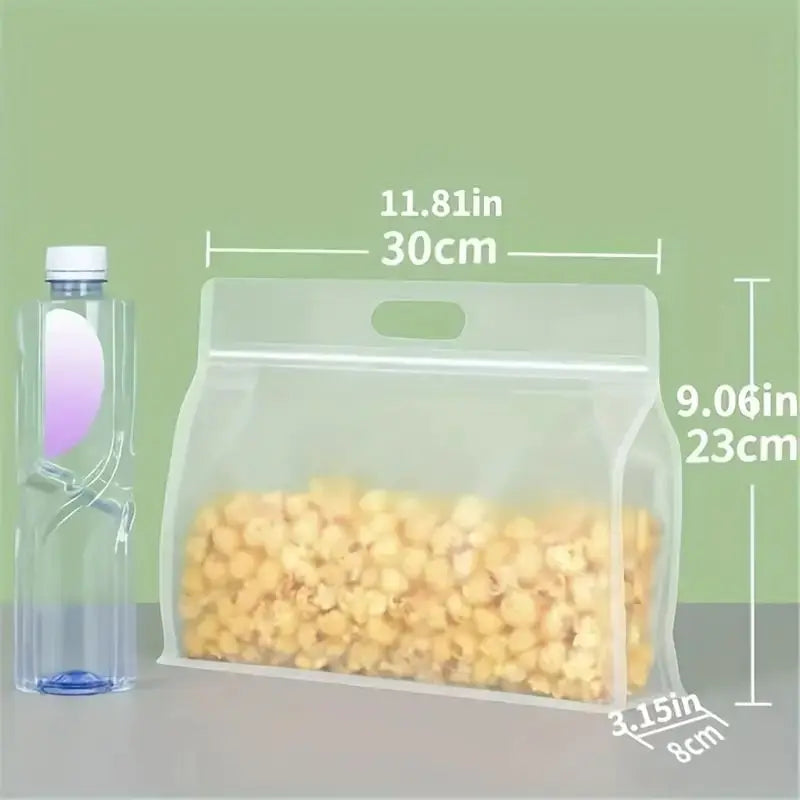 5pcs Reusable Leakproof Food Storage Bags Nut Grain