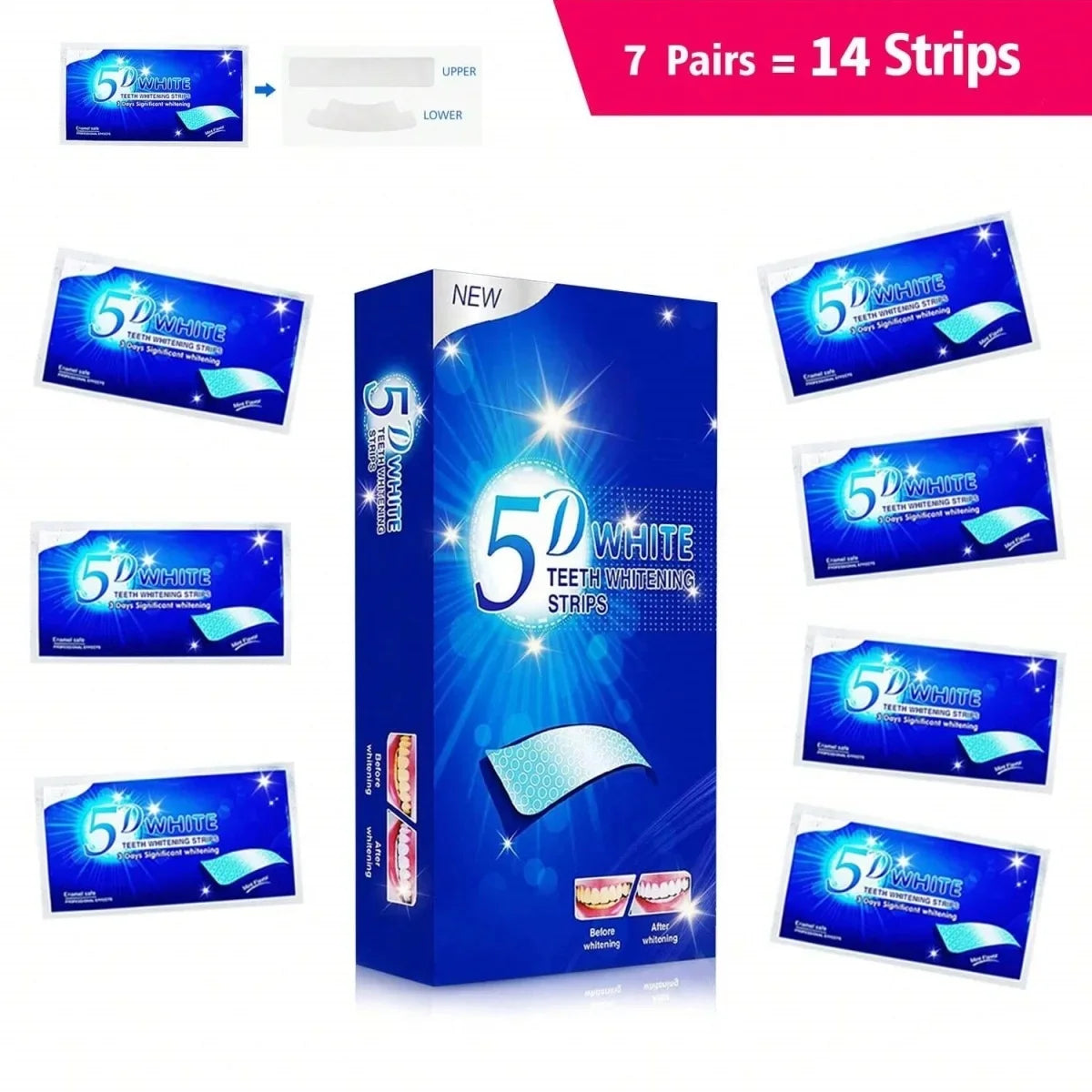 5d 28 Days Teeth Whitening Strips Whitener Strips
