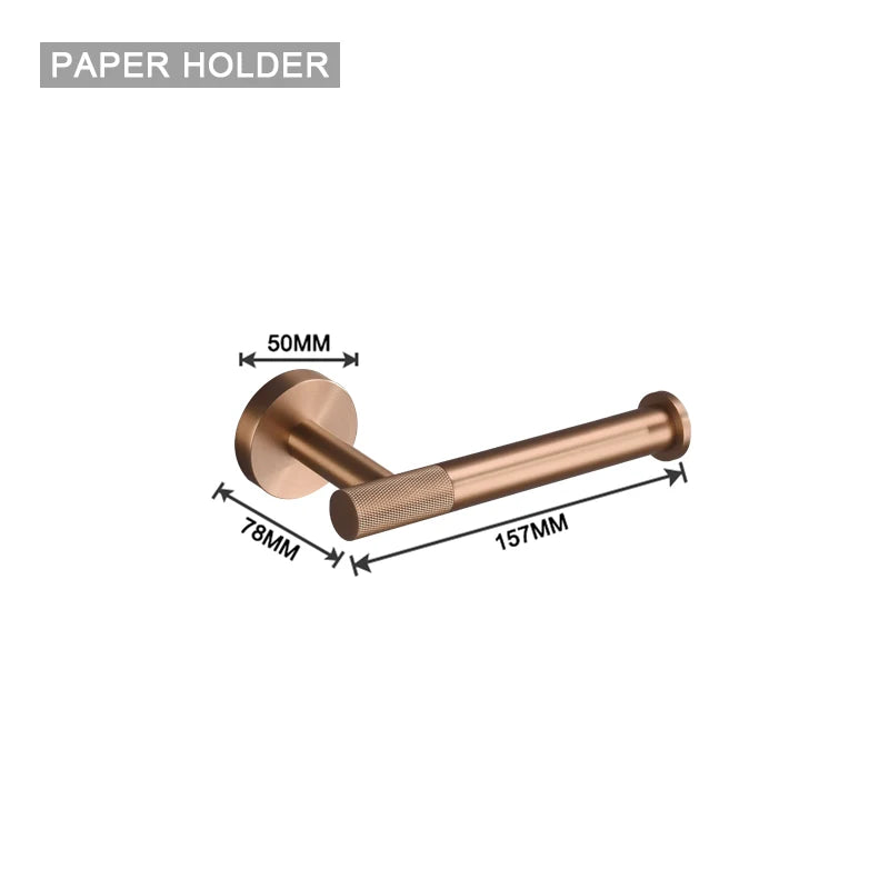 Brushed Rose Gold Toilet Brush Holder Toilet Paper