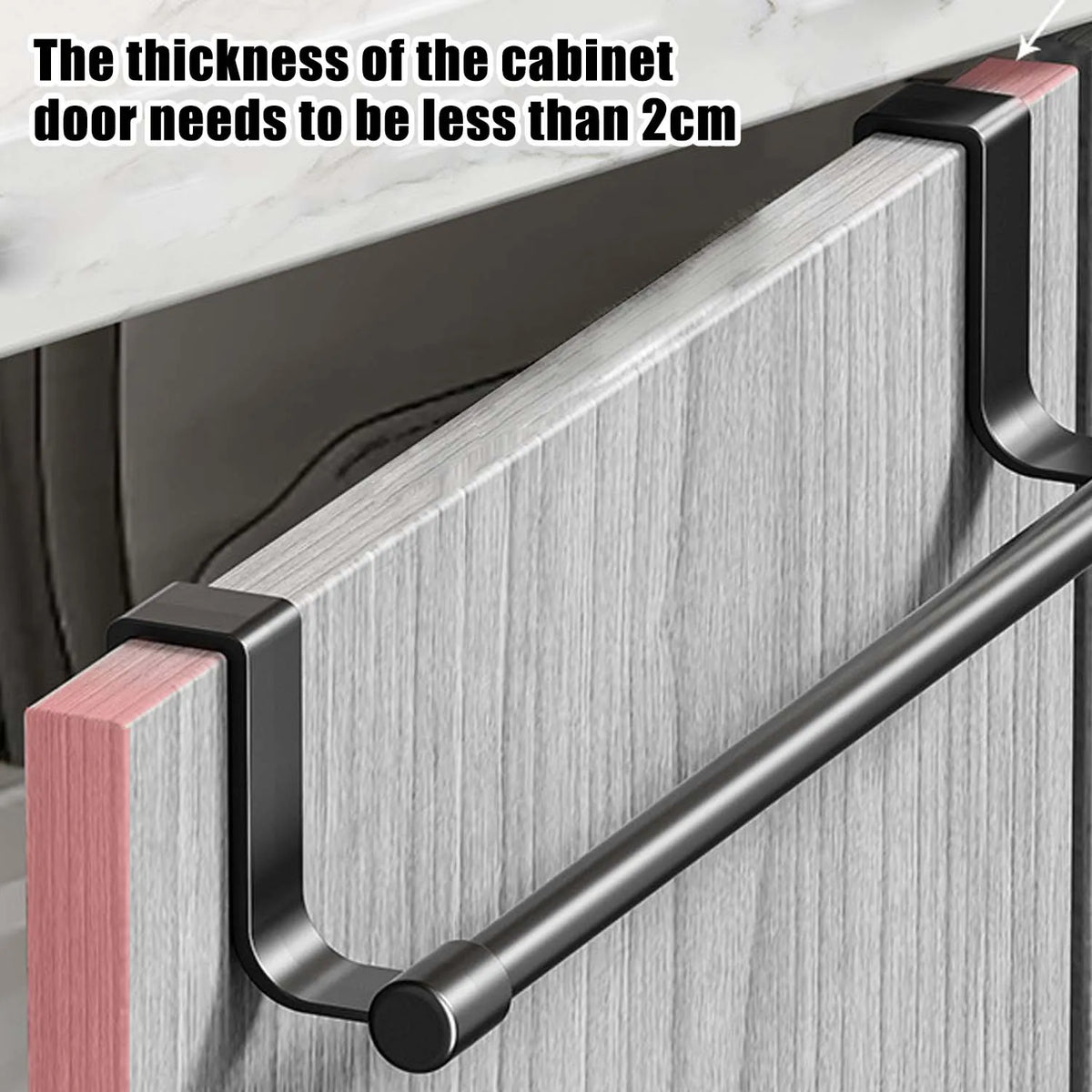 Stainless Steel Wall-Mounted Towel Rack Space-Saving Door Cabinet