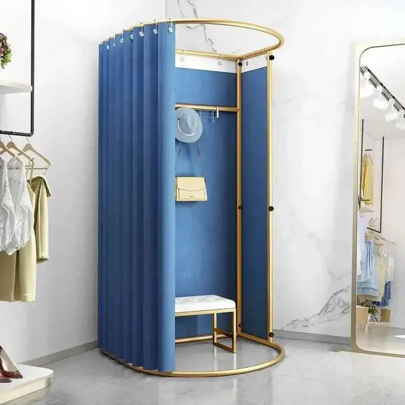 Simple Mobile Curtain Storage Rack Movable Temporary Dressing