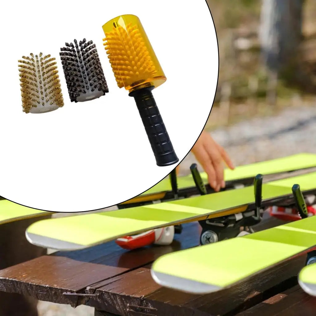 Snowboard Wax Brush Kit Nylon Brass Horsehair Professional