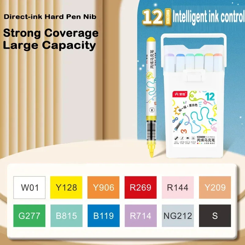 84/12 Colors Direct-Liquid Acrylic Marker Pen Waterproof Pen