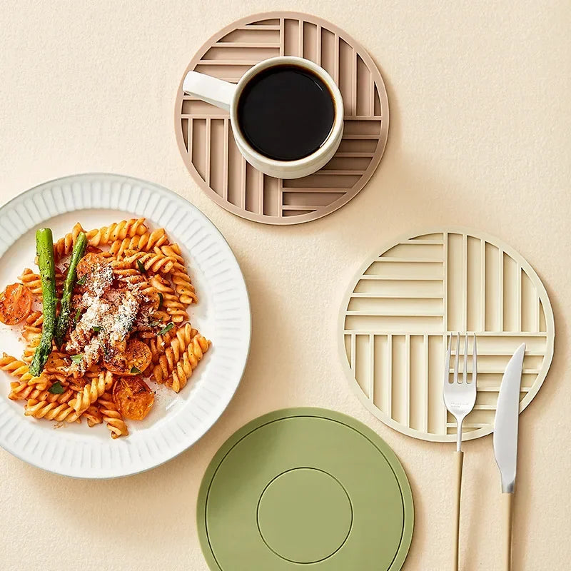 High Temperature Resistant Thickened Silicone Coaster Round