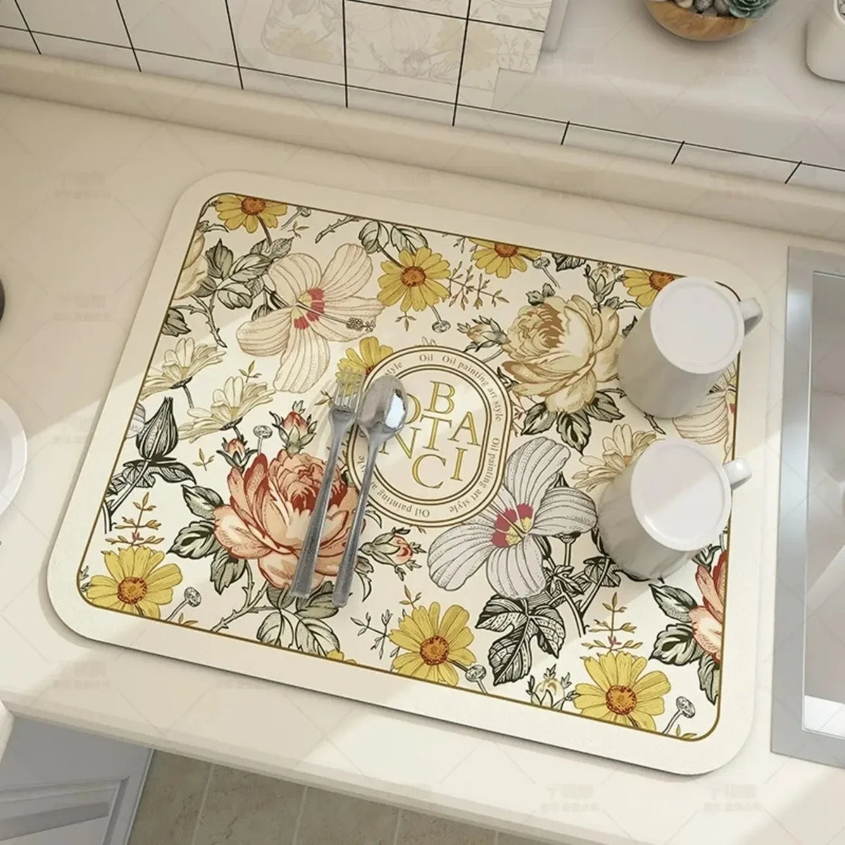 Drain Mat Dining Table Absorbent Mat Tableware Quick-Drying