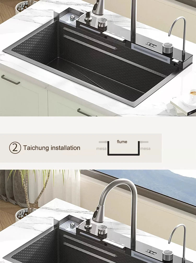 Sinks Stainless Steel Waterfall Sink Includes 120 50