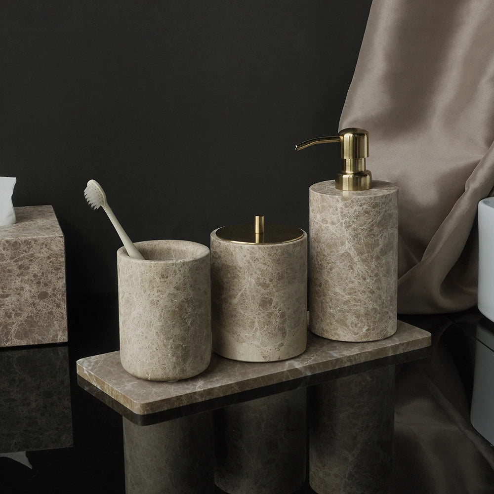 Emperador Light Natural Marble Bathroom Soap Dish Soap