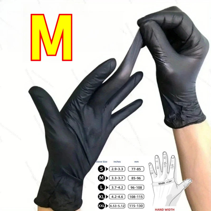 Disposable Gloves Black Nitrile Gloves Durable Cooking Tattoo