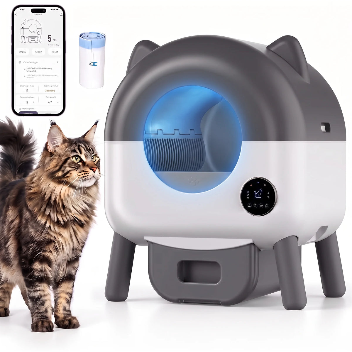 Hausprofi Smart Self Cleaning Litter Box Large Capacity