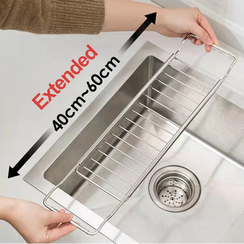 Drain Rack Expandable Over Sink 304 Stainless Steel