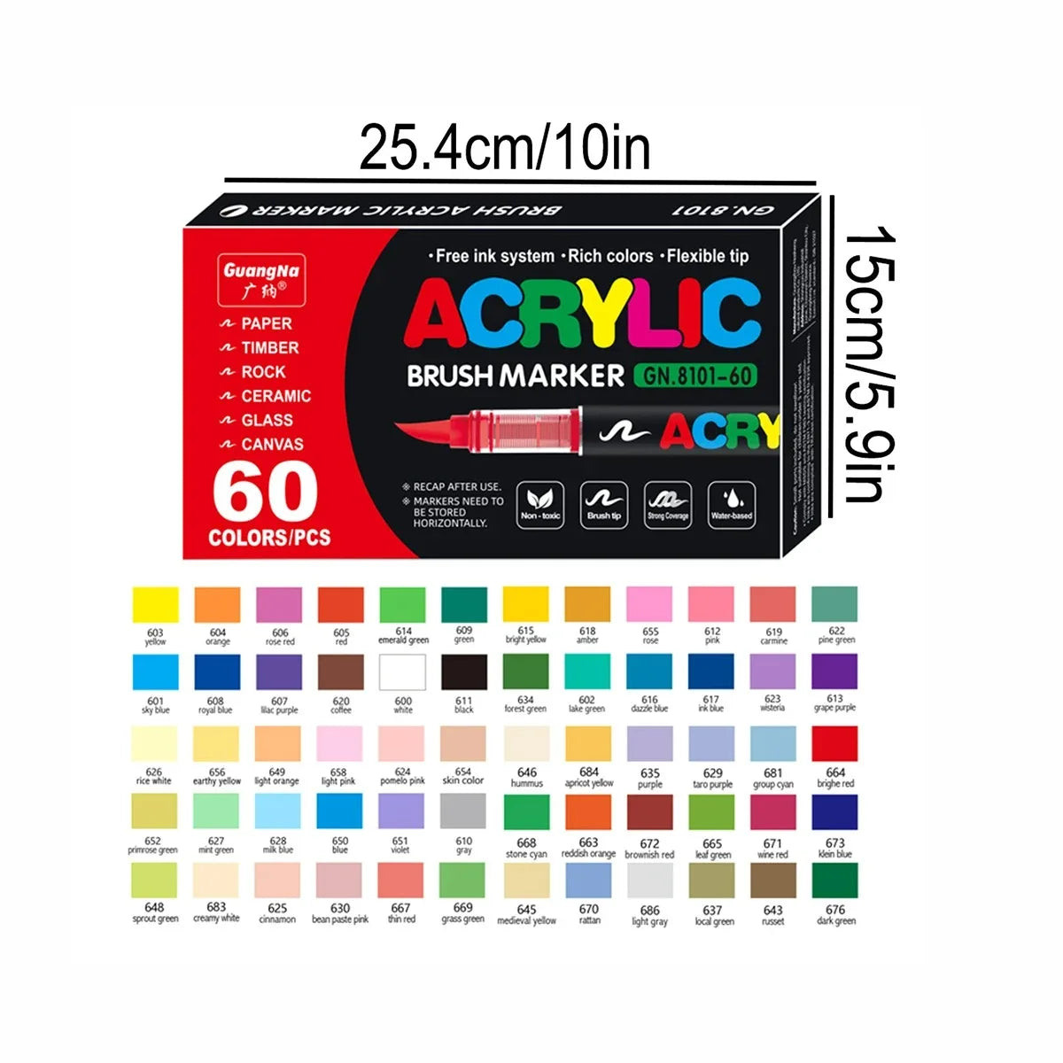 12-240 Colors Acrylic Paint Markers Brush Tip Direct-Liquid