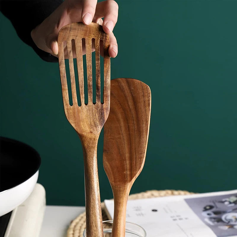 Teak Spatula Of Wooden Spatula Cooking Nonstick Cooking