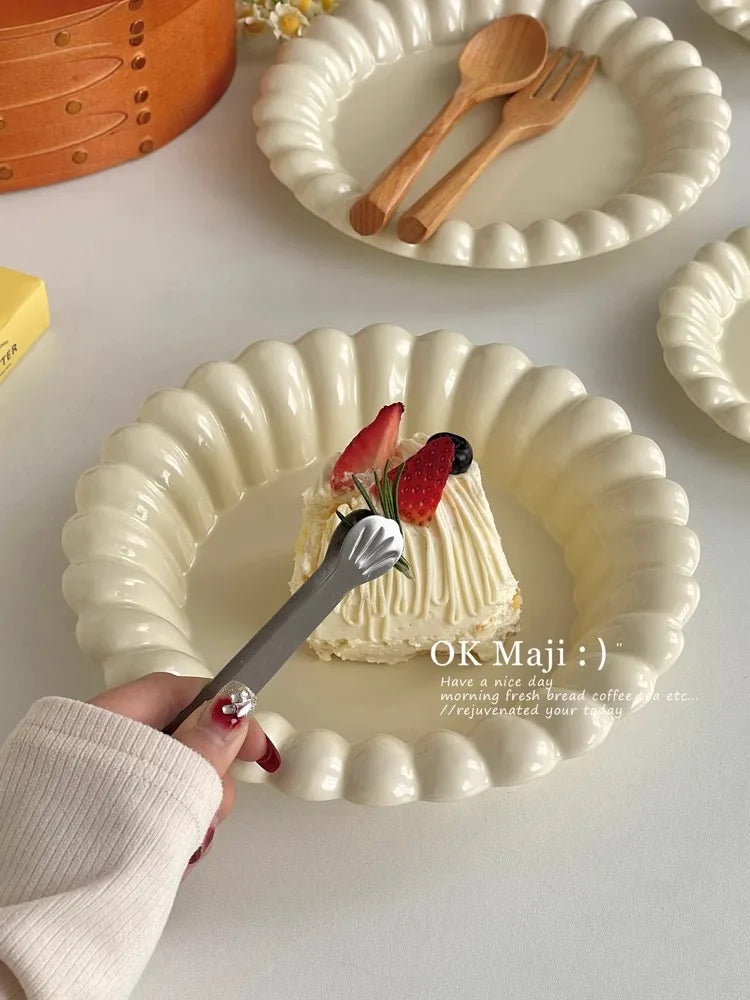 High-Looking Ceramic Plate Western-Style Dinner Plate Round Plate