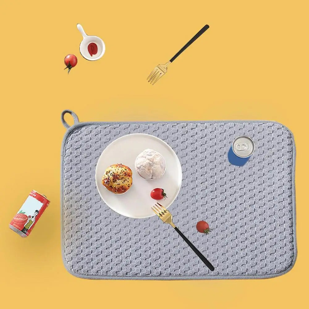 Dish Drying Pad Slip Resistant Dishwashing Mat Waterproof