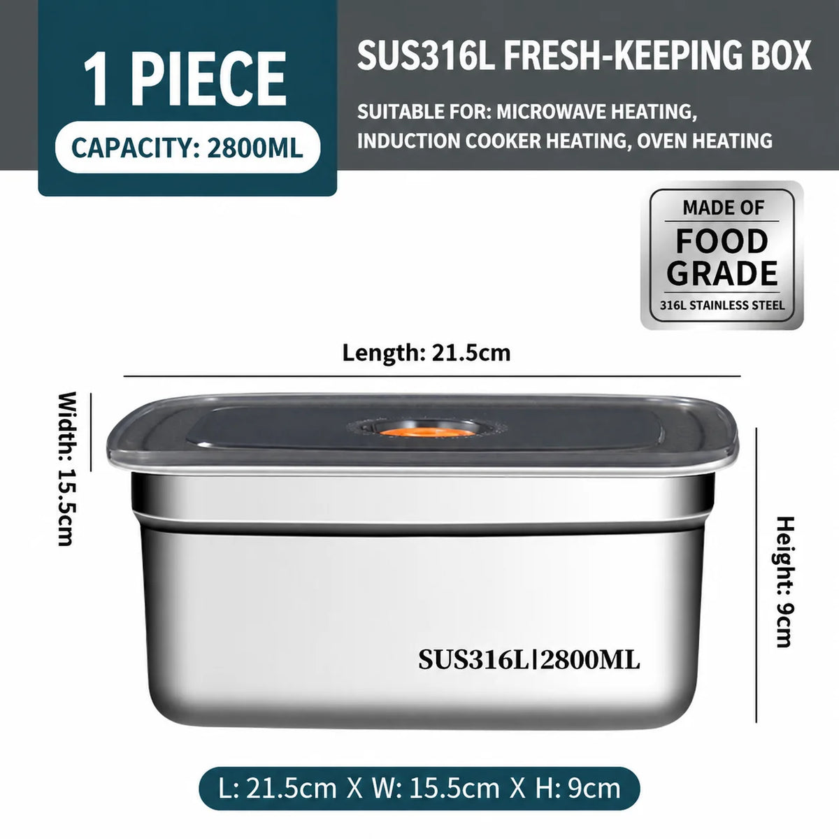 Fridge Storage Box 316 Stainless Steel Food Storage