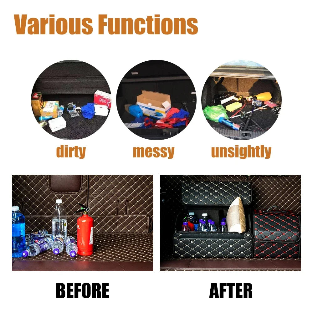 Multipurpose Collapsible Car Trunk Storage Organizer Lid Car