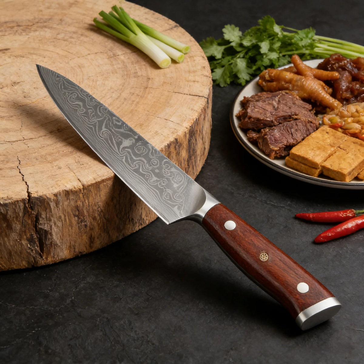1/2/3/4pcs 67 Layer Damascus Steel Knife Fruit Vegetable