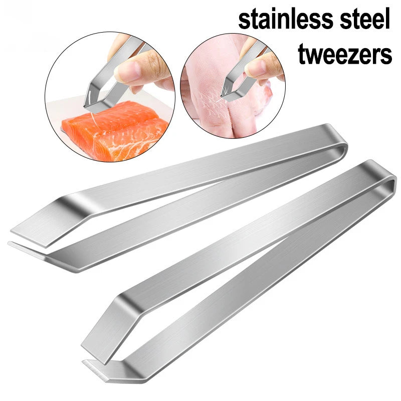 Pc Stainless Steel Fish Bone Tweezers Pincer Clip
