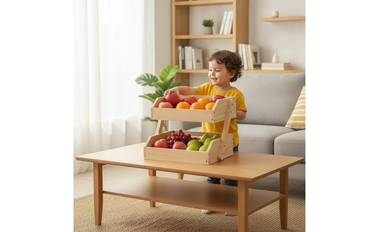 Countertop Organizer Ventilated Rack Trays Wooden Storage Rack