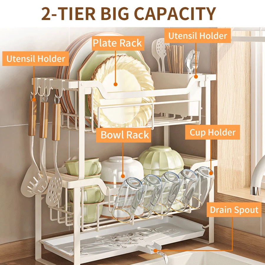 Modern Dish Rack Countertop Dish Drying &Tableware Storage