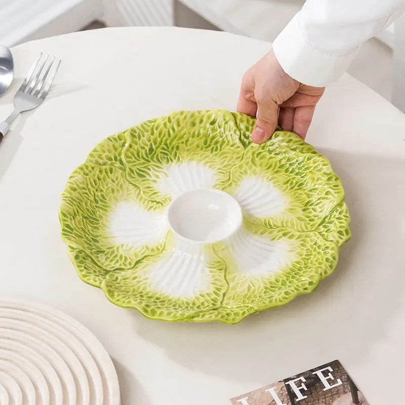 Dumpling Plate Vinegar Dish Ceramic Vegetable Plate Butterfly