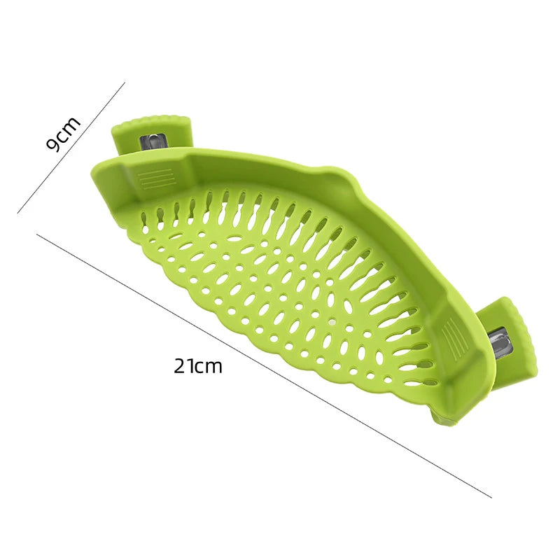 Pasta Fruit Vegetable Colander Silicone Clip-On Pan Pot