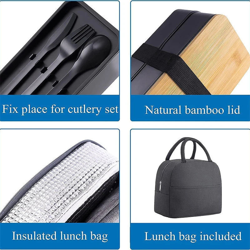 Stackable Bento Box Utensils 1200ml All-In-One Meal Prep