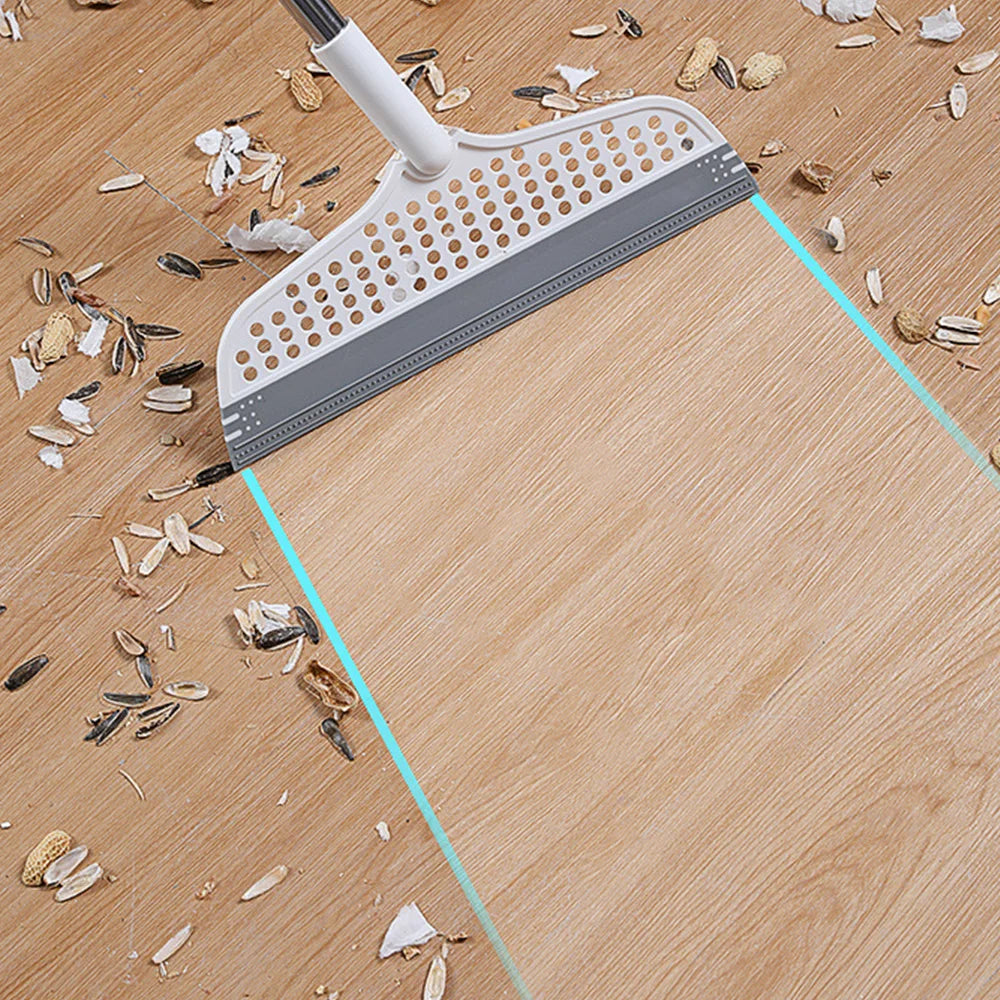 Silicone Floor Scraper Broom - Non-Stick Hair &