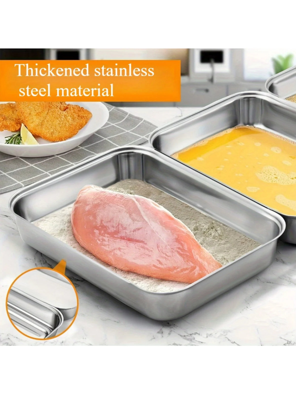 3pcs Stainless Steel Food Containers - Leakproof &