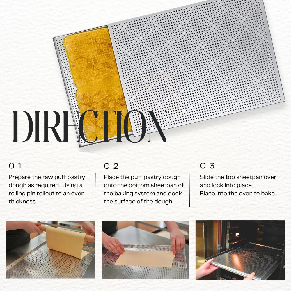 Puff Pastry Baking Tray Mille Feuille Rectangular Pastry
