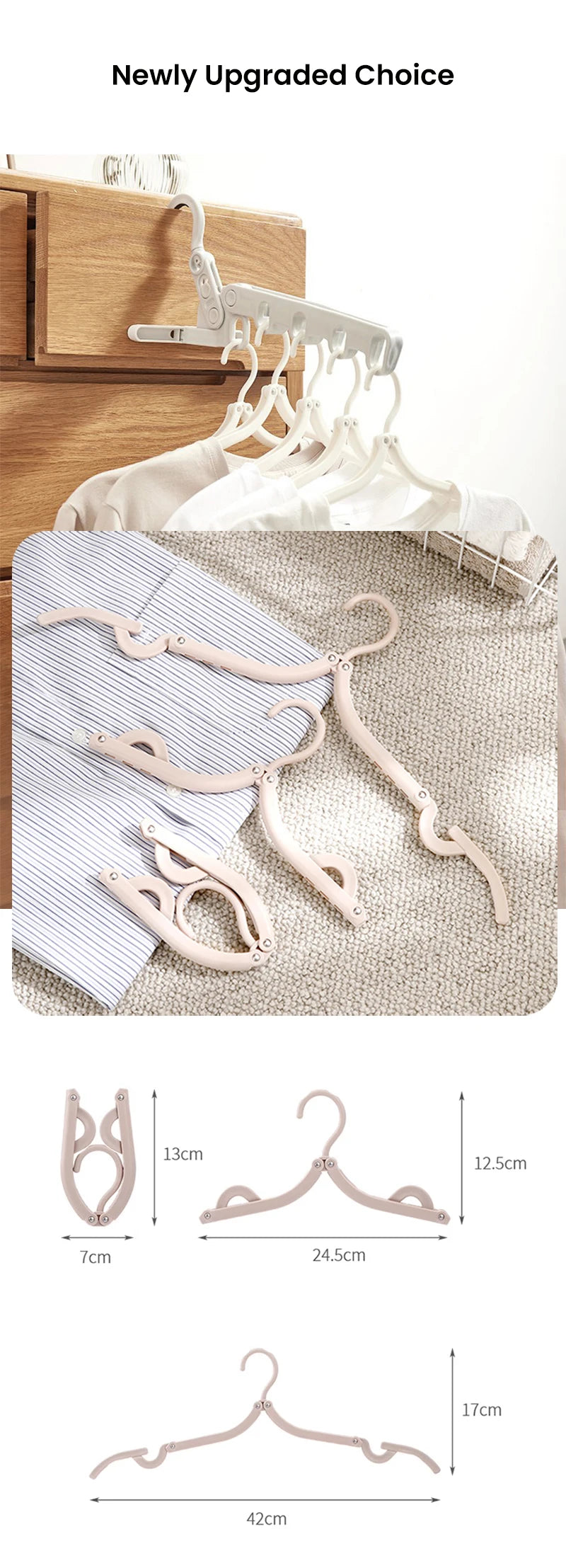 Foldable Travel Hanger Folding Clothes Drying Rack Travel