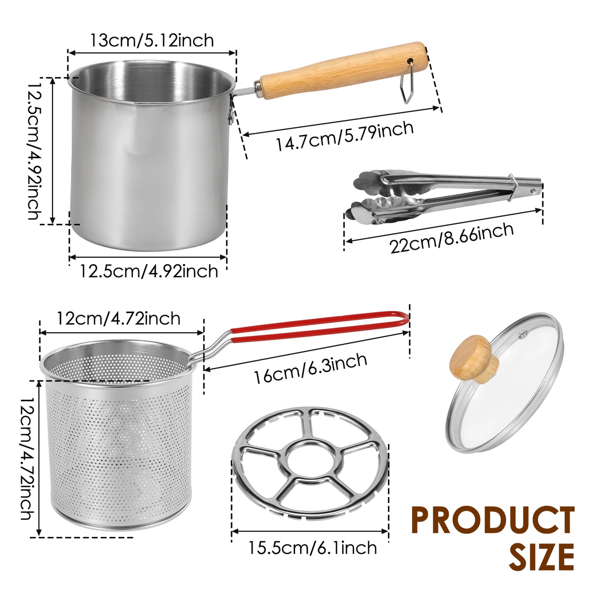 Deep Frying Pot Stainless Steel Fryer Pan Fry