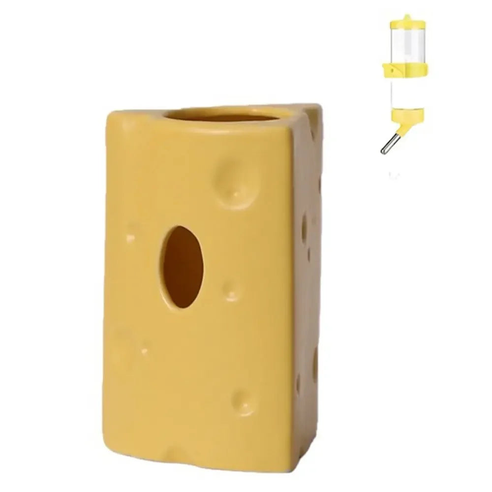 Durable Creative Hamster Hideout Cheese Shape Decorative Feeding