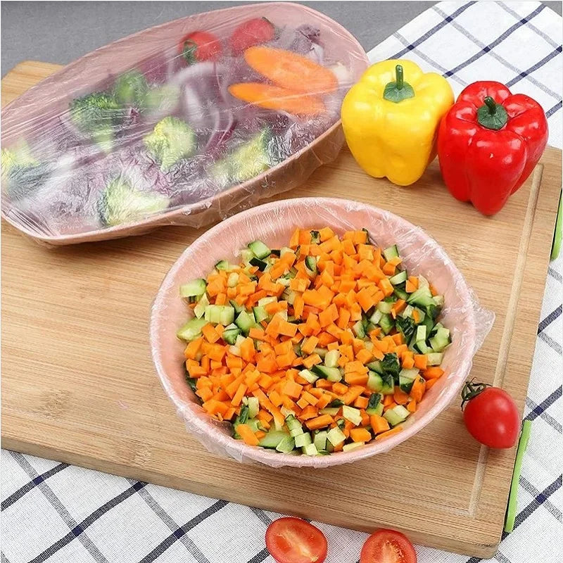 50 Pieces Disposable Food Cover Plastic Wrap Food