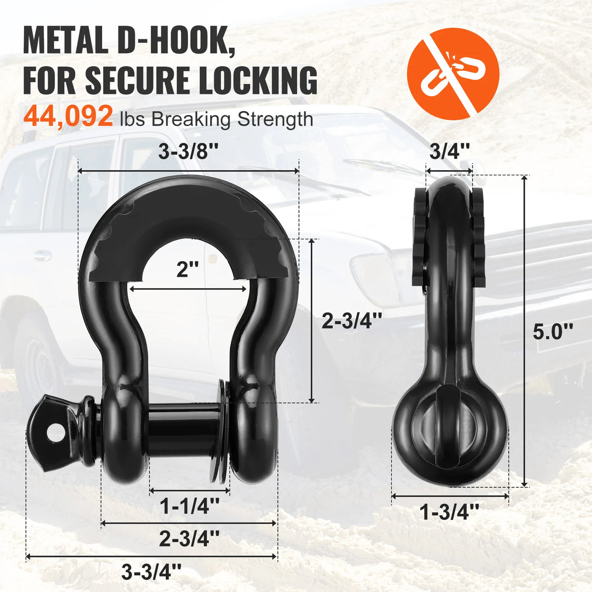 Succebuy Off-Road Winch Recovery Kit 30000lbs Tow Straps
