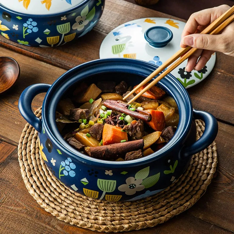 Korean Ceramic Casserole Creative Drum-Shaped Stew Pot Spodumene