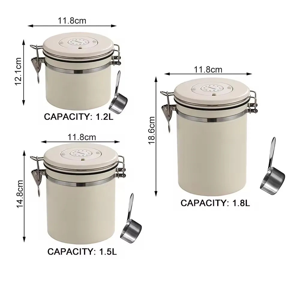 304 Stainless Steel Coffee Beans Vacuum Storage Jar