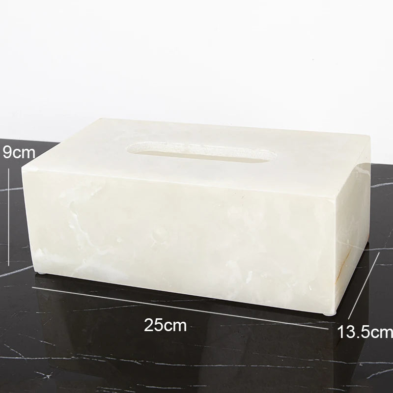 White Onyx Natural Marble Bathroom Luxury Soap Dispenser