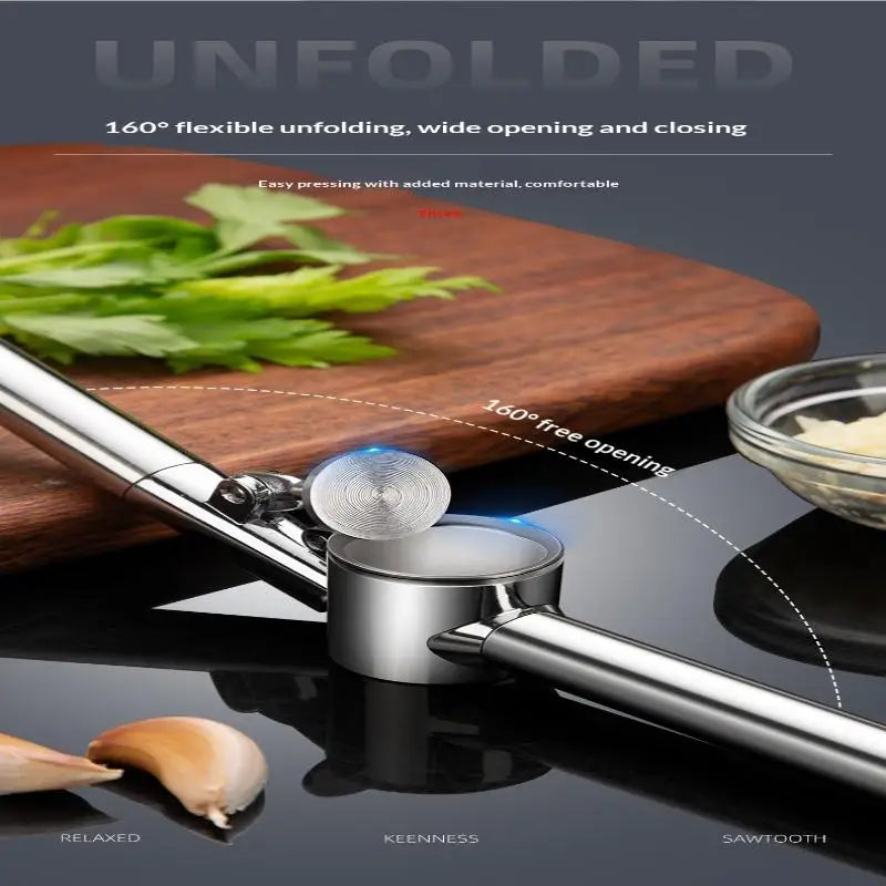 Garlic Press Mincer Squeezer Ergonomic Handle Multi Use