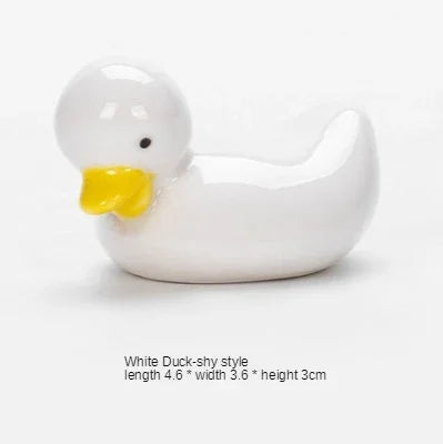 1-5pcs Funny Duck Ceramic Crafts Chopstick Shelf Resturant